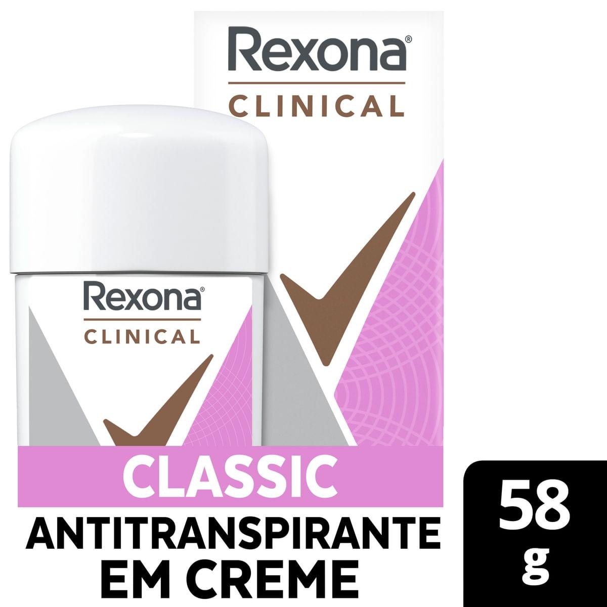 Desodorante Antitranspirante Rexona Clinical Classic 96h Creme 58g — Rexona | Farmácia Resyla